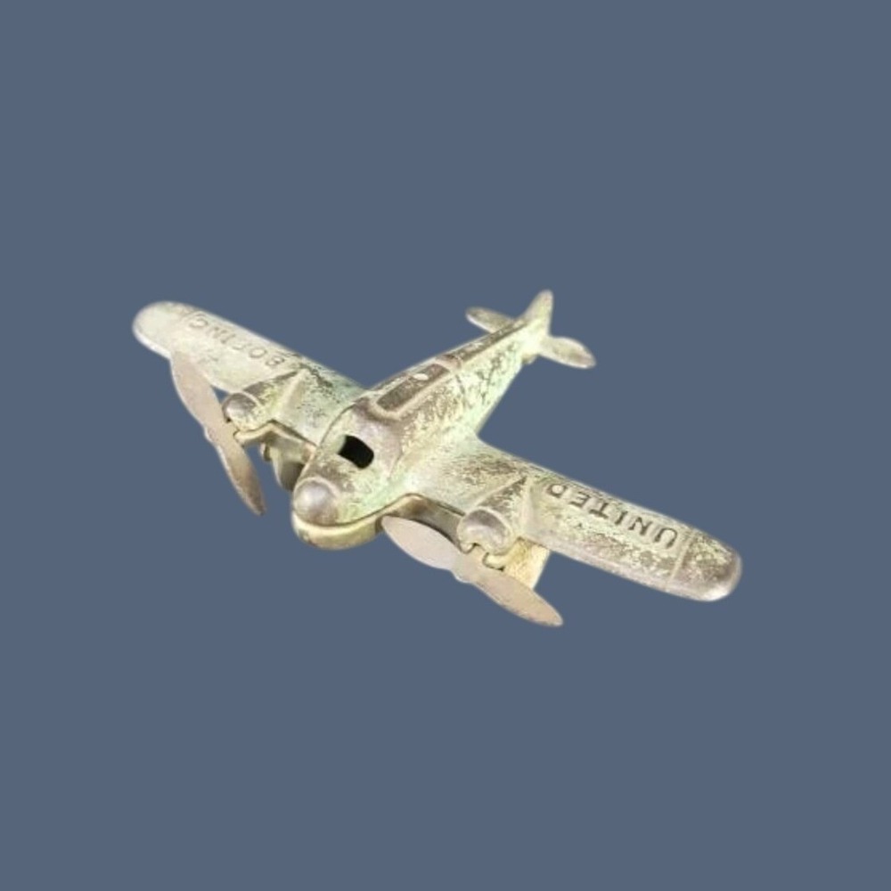 Vintage 1930s Arcade United Boeing Cast Iron Toy Airplane AMC 361 Antique